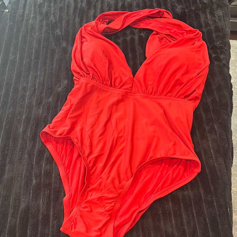Vibrant Red One Piece Swimsuit NWT